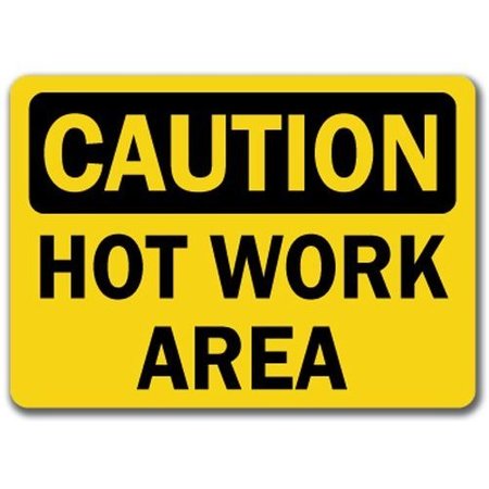 SIGNMISSION Caution Sign-Hot Work Area-10in x 14in OSHA Safety Sign, 10" L, 14" H, CS-Hot Area CS-Hot Area